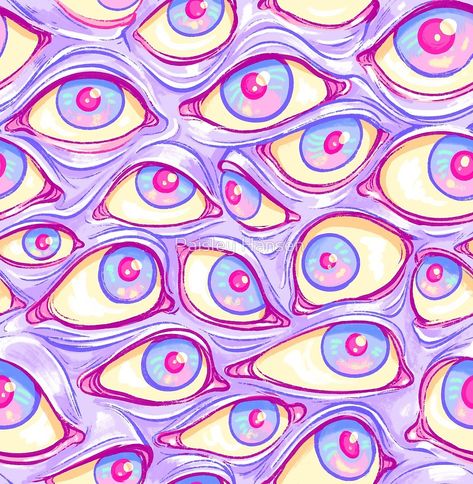 Wall of Eyes in Purple by Paisley Hansen Iphone Wallpaper Eyes, Wall Of Eyes, Collage Des Photos, Creepy Eyes, Trippy Drawings, Art Hippie, Psychadelic Art, Trippy Painting, Trippy Wallpaper