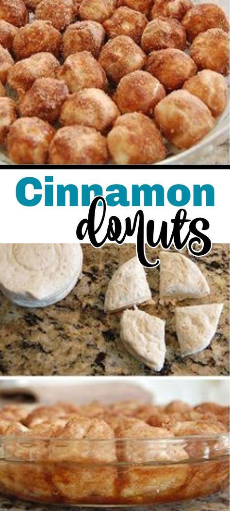 Baked Donut Holes, Baked Donuts Easy, Donut Hole Recipe, Canned Biscuit, Biscuit Donuts, Baked Donut, Valentines Recipes Desserts, Cinnamon Donuts, Canned Biscuits