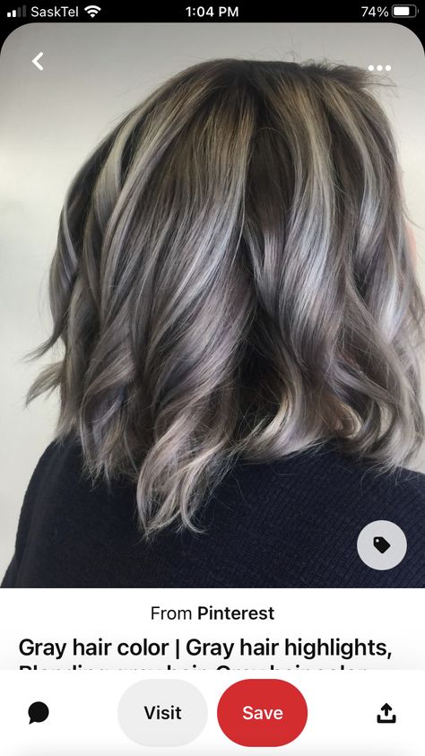 Hair That Hides Grey, Dark Roots Blonde Hair Balayage Ash Grey, Ash Brown Hair With Silver Highlights, Highlights To Cover Gray Hair Brunettes, Herringbone Highlights, Smokey Ash Blonde, Mushroom Bronde, Gray Hair With Lowlights, Grey Blending