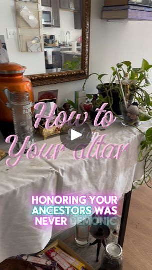 19K views · 850 reactions | Honoring your ancestors isn’t demonic 💕 Let’s talk Altars ✨

What is an altar used for? 
An altar is a place of rest💆‍♀️. Now there are different altars for different things such as business, love, ancestors, saints and Orishas and for workings. But in the end they are a place for you to pray, meditate, ground, talk to your god, ancestors, and to throw your burdens and receive guidance.You can also use them to charge your spiritual items and crystals. 

What do I need to get started? 🛒
You need a few BASIC things. There are different thing you can use for different elements. Such as for earth you can use crystals, dirt or plants. 
 1. A white cloth (or the color that resonates with whatever you’re doing. Look up colors and their meanings.) 
 2. Earth- crystal Ancestral Altar African, Hoodoo Altar, Colors And Their Meanings, Spiritual Items, Different Elements, Voodoo Hoodoo, Color Meanings, White Cloth, In The End