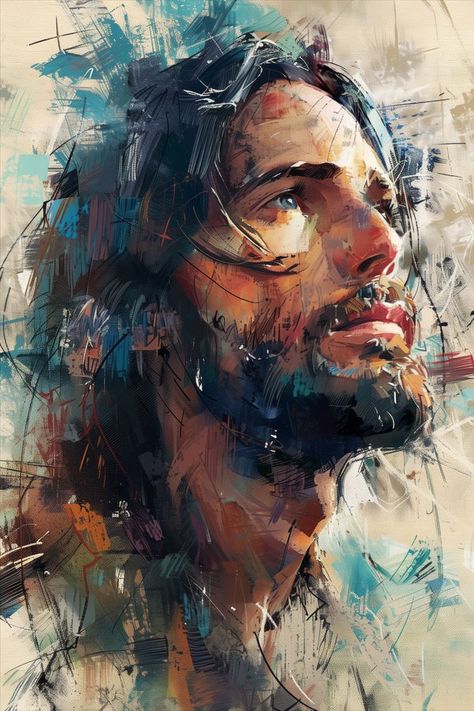 Immerse yourself in the embodiment of hope and love with this powerful Jesus portrait. This Christian painting captures the compassionate gaze of the Savior, a testament to enduring faith. Add this piece of Jesus art to your collection and let your heart be filled with warmth and inspiration. If you like the work, please leave a heart and it will soon appear in my Etsy shop. Christian Painting, Jesus Portrait, Jesus Christ Painting, Jesus Artwork, Jesus Christ Artwork, Pictures Of Christ, Jesus Christ Art, Prophetic Art, Pictures Of Jesus Christ