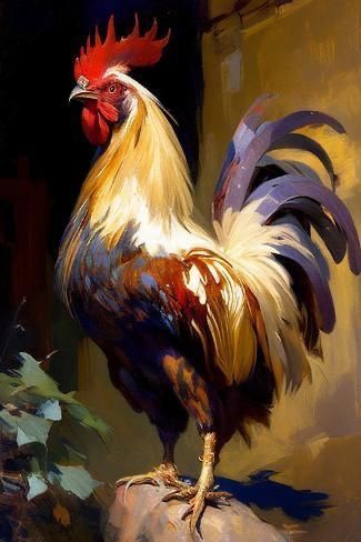 Pictures Of Chickens, Chicken Portrait, Rooster Artwork, Rooster Images, Animal Canvas Paintings, Rooster Painting, Chicken Painting, Rooster Art, Animal Portraits Art