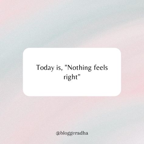 Not me having mood swings. It's just that some days you feel like nothing is going right. You feel bad, you are upset with yourself. And in such time no one but you should be the one to uplift yourself. No body stays forever but you with yourself❤.Let's start a new month with a promise to uplift yourself when you feeling down, feeling like nothing is going right ❤✨. When Nothing Is Going Right, Bad Mood Feeling Quotes, Feeling Down Quotes Bad Day, Mood Swings Quotes, Mood Swing Quotes, Nothing Feels Right, Feeling Down Quotes, Nothing Is Going Right, Like You Quotes