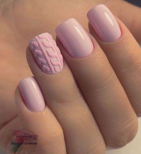 Knitted Nail Art, Sweater Nails Pink, Sweater Effect Nails, Short Sweater Nails, Pink Sweater Nails, Unghie Nail Art, Sweater Nails, Vibrant Nails, Cute Gel Nails