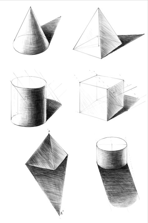 Croquis, Shadow Shading, Drawing Shadows, Draw Buildings, Cottage Drawing, Pencil Shading Techniques, Beginner Drawing Lessons, Geometric Shapes Drawing, Shading Drawing