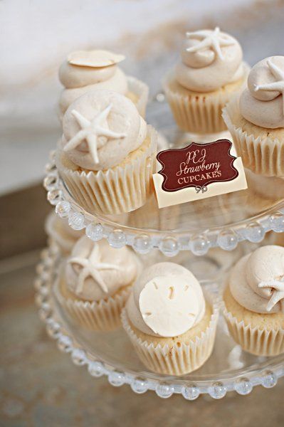 Beach Wedding Inspiration Wedding Inspiration Boards Photos on WeddingWire Beach Wedding Cupcakes, Beach Cupcakes, Rustic Groom, Rustic Beach Wedding, Wedding Cake Photos, Beach Wedding Cake, Floral Wedding Cakes, Wedding Cake Flavors, Beach Meals