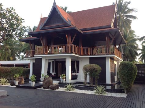 Thailand Style House - #thai #thailand #houseidea #thaiteak #bossbabe #thaistyle #thailandliving #clickittopickit www.clickittopickit.com Thailand House Design Traditional, Houses In Thailand, Thailand House Design, Modern Thai House, Thai Style House, Vietnamese House, Thai Houses, Thailand House, Thai House Design