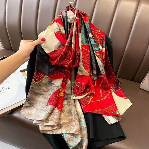 Luxury Silk Scarves •💯 Silk •Premium Quality •Super lush and silky Size: 180cm by 90cm 🏷️ 8500 Shop via DM/Click link in bio to order #silkyscarf #vintagescarf #accessorizeinstyle #evaccessories #evjewelrystore Luxury Silk Scarves, Spring Scarf, Design Scarf, Spring Scarves, Scarf Silk, Large Scarf, Silk Shawl, Silky Scarf, Luxury Silk