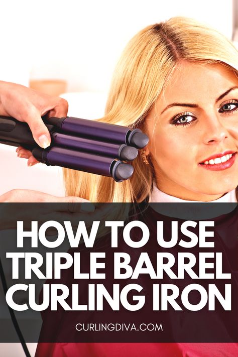 Double Barrel Curling Iron, Curling Iron Short Hair, Curling Iron Tutorial, Three Barrel Curls, Curling Iron Tips, Three Barrel Curling Iron, Loose Beach Waves, Beach Waves Curling Iron, Beachwaver Curling Iron