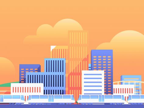 Building Motion Graphics, Animated City, Location Animation, City Animation, Motion Graphics Trends, Jump Animation, Motion Graphics Tutorial, Motion Graphics Gif, Frame By Frame Animation