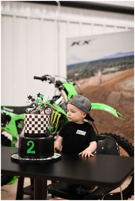 Maverick’s MoTWOcross Birthday Motocross Birthday Theme, Kawasaki Birthday Party, Dirt Bike Birthday Theme, 2 Fast Birthday Party Dirtbike, Motorbike Themed Birthday Party, Motor Cross Birthday Party Ideas, Kids Motorcycle Birthday Party, Dirtbike Birthday Party Ideas, Motorcycle Party Ideas Kids