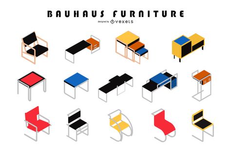 Bauhaus Furniture Isometric Design Set #AD , #AFF, #spon, #Furniture, #Set, #Design, #Bauhaus Bauhaus Illustration Design, Bauhaus Coffee Shop, Bauhaus Sketch, Bauhaus Moodboard, Bauhaus Elements, Bauhaus Architecture Interior, Bauhaus Design Interior, Bauhaus Design Architecture, Bauhaus Furniture Design