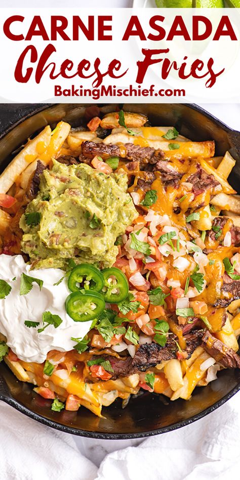 Carne Asada Potato Wedges, Carne Asada French Fries, Dinner With French Fries, Carne Asada Fries Burrito, French Fry Meals Dinners, Dinner Ideas With Fries As A Side, Loaded Carne Asada Fries, Easy Carne Asada Fries Recipe, Fajita Loaded Fries