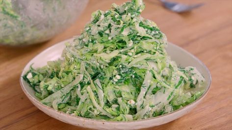 Marouli Salad | My Market Kitchen Marouli Salad, Tv Chefs, Chicken Pie, Iceberg Lettuce, Large Salad Bowl, Veg Recipes, Greek Recipes, How To Dry Oregano, Salad Bowls