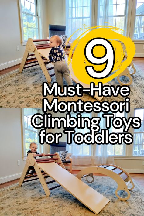 My toddler wants to climb EVERYWHERE so I went in search of the best Montessori climbing toys and rounded them all up for you! Here's a list of the must-have Montessori climbing toys for toddlers - I've got 9 products you need for your Montessori playroom! Climbing Playroom, Climbing Toys For Toddlers, Toddler Climbing Toys, Montessori Climbing, Toddler Climbing, Montessori Playroom, Grammar Quiz, Indoor Slides, Toys For Toddlers