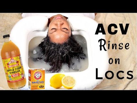 Diy Acv Hair Rinse, Acv Hair Rinse Benefits, Acv And Baking Soda For Hair, Acv Rinse For Locs, Acv Hair Rinse For Locs, Detox Locs At Home, Dreadlock Detox Recipe, Washing Locs At Home, Acv Rinse For Hair