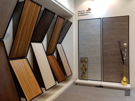 Raising the bar of excellence, Wolves designed an amazing stand for Oliviya at Indiawood- 2018. #WolvesCreata #BrandingAgency #CreativeAgency #BrandCommnunication #amazing #India #wood #2K18 #Oliviya #Laminates Laminate Stall Design, Mdf Showroom, Furniture Store Interior, Interior Design Living Room Modern, Marble Flooring Design, Arabic Decor, Interior Studio, Stall Design, Amazing India