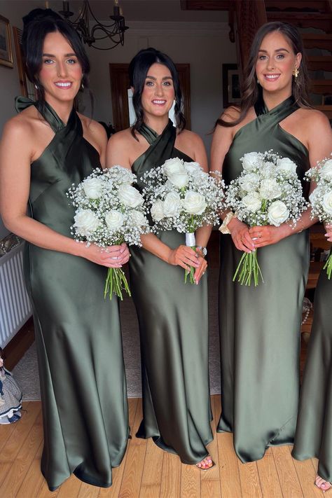 Expertly designed and crafted, this Halter Moss Green Sheath Long Bridesmaid Dress features a stunning Moss green color and is made from high-quality satin material. The Sheath silhouette and Cross halter neck offer a classic and elegant look, while the full length adds a touch of sophistication. SKU: 3514 Moss green color Satin material Sheath silhouette Cross halter neck Full length Zip-up back With built-in bra Ship in 7-10 business days Size: US 2-16. We offer free returns in 7 days. Please refer to our return policy page for more details. If you have any questions, don't hesitate to contact us: at service@dressesforparty.com. Wedding Themes Olive Green, Wedding Party Colors Green, Rust Olive Wedding, Bridesmaid Dresses Moss Green, Eucalyptus Green Wedding Party, Blue Bridesmaid Dresses Fall Wedding, August Wedding Bridesmaid Dresses, Green Winter Bridesmaid Dresses, Army Green Bridesmaid Dresses