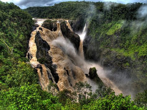 Barron Falls, Atherton Tableland, North Queensland, Australia - HDR Large Waterfall, Cairns City, Sunshine Coast Australia, Yellow River, Captain Jack, Beautiful Waterfalls, Queensland Australia, Cairns, Sunshine Coast