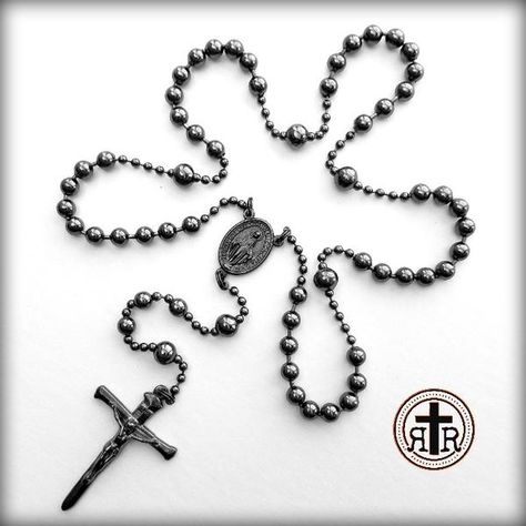 Traditional Black Rosary With 8mm Beads, Adjustable Black Rosary With 8mm Beads, Rosary Design, Combat Rosary, Traditional Hand-strung Adjustable Rosary Bracelet, Rugged Rosary, Catholic Gentleman, Hand-strung Black Rosary Bracelet With Round Beads, Paracord Rosary