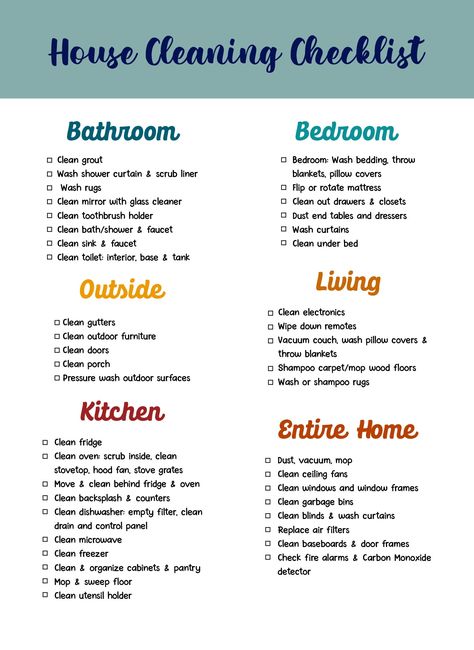 Weekly House Cleaning Schedule, Cleaning Schedule Checklist, House Cleaning Checklist Printable, Weekly House Cleaning, Monthly Cleaning Checklist, House Cleaning Schedule, Room List, Home Maintenance Schedule, Daily Cleaning Checklist