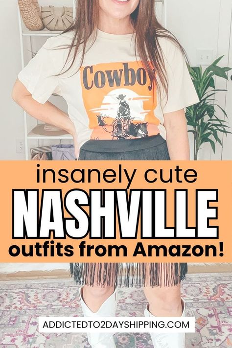 Sharing the cutest Nashville fashion with our handpicked selection of trendy outfits from Amazon Fashion. We've curated the perfect mix of country chic and urban sophistication that embodies the spirit of Music City. Get ready to turn heads with these fabulous finds that won't break the bank! Comfortable Nashville Outfits, Dress For Nashville Outfit Ideas, Womens Nashville Outfits Summer, Nashville Amazon Outfits, Nashville Outfits From Amazon, Nashville Casual Outfits, Amazon Nashville Outfits, Nashville Plus Size Outfits, Nashville Outfits Fall Night Going Out