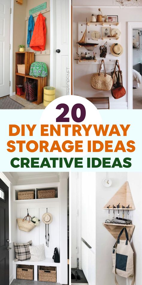 Elevate the functionality of your entryway with creative DIY storage ideas that will keep clutter at bay and enhance organization. Give new life to a vintage wooden crate by transforming it into a chic wall-mounted storage unit. Install hooks on the bottom for hanging coats and add stylish baskets for storing shoes or accessories. For an alternative approach, repurpose an old bench into a practical shoe storage bench by incorporating cubby shelves or baskets underneath. Enjoy a refreshed entranc Diy Entryway Storage, Entryway Storage Ideas, Diy Storage Ideas, Entryway Shoe Storage Ideas, Diy Mosquito Repellent, Old Wooden Crates, Entry Storage, Storing Shoes, Vintage Wooden Crates