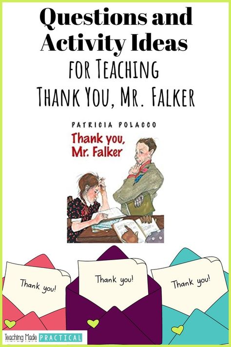 Questions and Activity Ideas for the Read Aloud Thank You, Mr. Falker Thank You Mr Falker, Elementary Lessons, First Week Of School Ideas, School Lesson Plans, Teaching Third Grade, Elementary Lesson Plans, Reading Comprehension Strategies, 5th Grade Reading, 4th Grade Reading