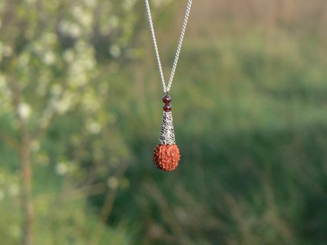 Rudraksha Pendant, January Born, Rudraksha Jewelry, Adi Shakti, Spiritual Necklace, January Birthstone Jewelry, Shakti Goddess, Rudraksha Beads, Indian Goddess