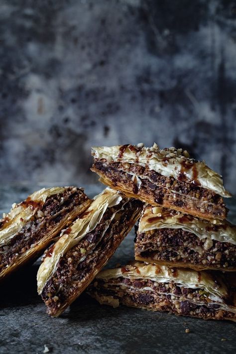 Chocolate Baklava, Phyllo Dough Recipes, Baklava Recipe, Phyllo Dough, Greek Wedding, Dough Recipe, Baklava, Greek Recipes, Just Desserts