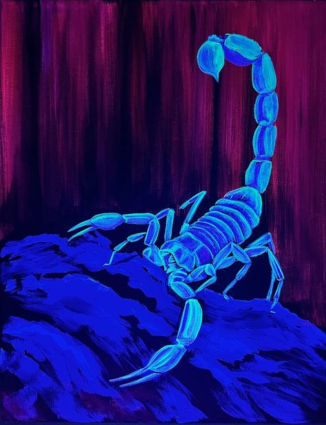 Excited to share this item from my #etsy shop: Scorpion black light painting #astrologysign #astrology #psychedelic#scorpion Black Light Painting, Black Light Room, Neon Art Painting, Light Artwork, Neon Painting, Light Room, Paint On Canvas, Neon Art, Ink Painting