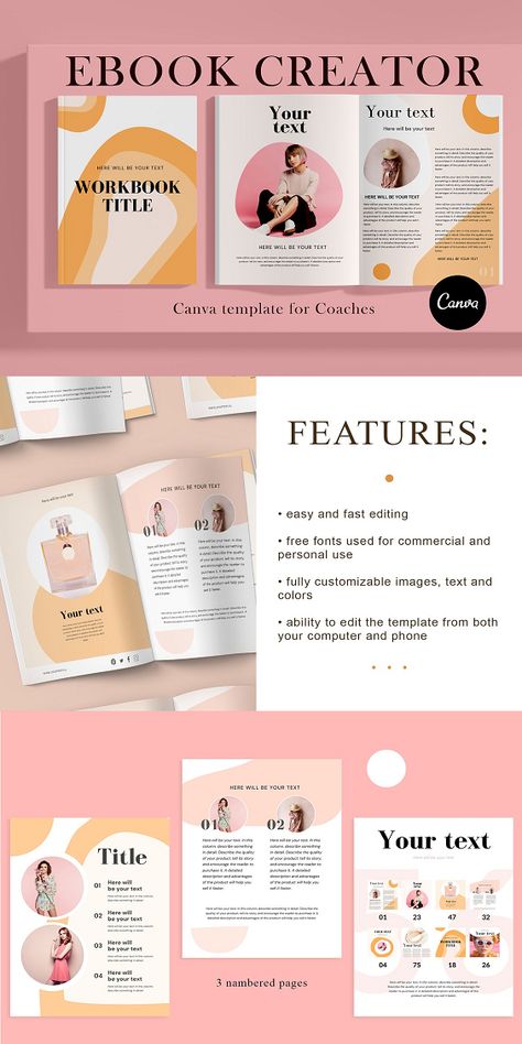 free fonts download E Book Template, Ebook Designs Layout, Ebooks Design, E Book Design, Canva Magazine, Canva Ebook Template, Ebook Template Design, Blog Templates, Bubble Letter Fonts