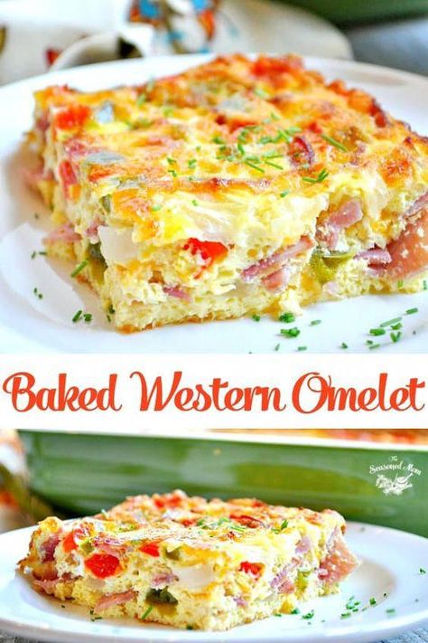 Baked Western Omelet - This is the best breakfast casserole! Make this baked western omelet for Christmas morning! #breakfast #westernomelet #brunchrecipes Baked Western Omelet, Western Omelette, Protein Veggies, Telur Dadar, Menu Sarapan Sehat, Best Breakfast Casserole, Omelets Recipe, Breakfast Appetizers, Breakfast Casseroles