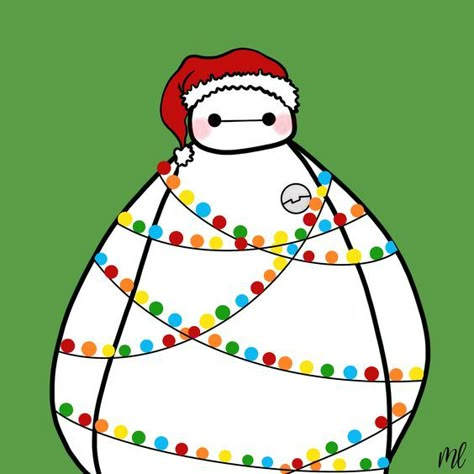 Baymax navideño Cute Disney Characters Christmas, Disney Christmas Paintings, Christmas Characters Cartoon, Baymax And Stitch, Disney Christmas Art, Disney Christmas Characters, Baymax Christmas, Disney Silhouette Art, Disney Characters Christmas