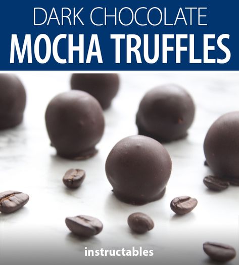 Mocha Truffles Recipe, Dark Chocolate Candy Recipes, 85% Dark Chocolate Recipes, Dark Chocolate Truffles Recipe, Coffee Truffles Recipe, Pumpkin Spice Coffee Recipe, Truffles Candy, Coffee Truffles, Mocha Desserts