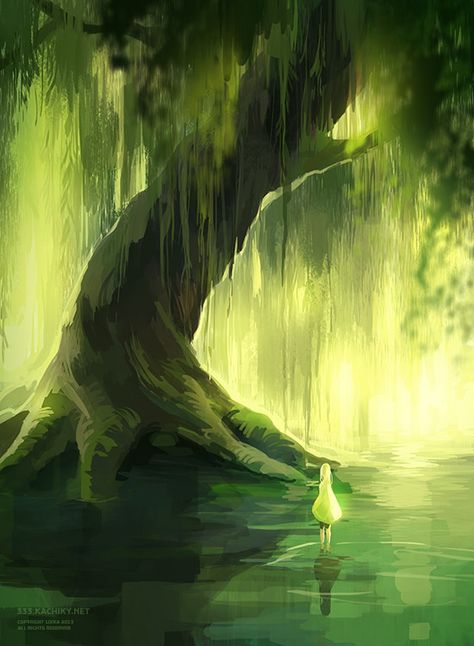 Digital Painting, Forest, Water