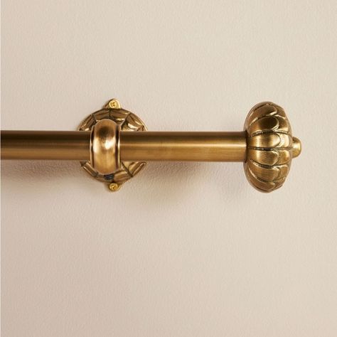 Johanna Curtain Rod from Anthropologie Art Deco Curtain Rod, Anthropologie Curtain Rod, Antique Brass Curtain Rod, Antique Curtain Rods, Gold Curtain Rod, Victorian Curtain Rods, Curtain Rod, Anthropologie Curtains, Bronze Curtain Rods