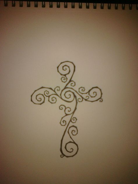 Swirly Doodle Cross by Doodle-Zook, via Flickr Cross Drawing, Cross Tattoos For Women, Zen Tangles, Bible Doodling, Cross Art, Wood Burning Patterns, Easy Doodles Drawings, Doodle Lettering, Pretty Designs