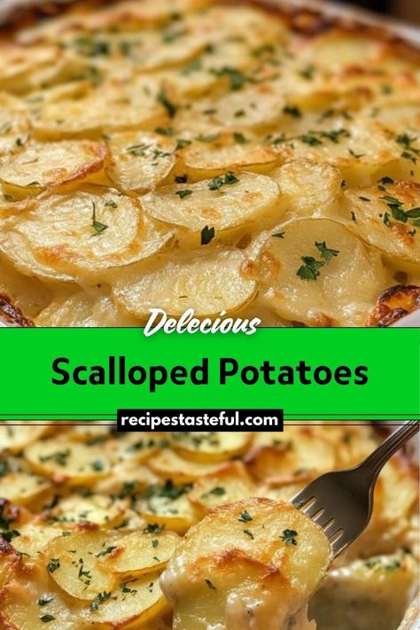 Scalloped Potatoes are a classic side dish known for their creamy, cheesy layers and crispy top. Perfect for family dinners or holiday feasts, this dish combines tender potatoes with a rich, savory sauce. Creamy Cheesy Potatoes, Scalloped Potatoes Recipe, Cheesy Scalloped Potatoes, Traditional Thanksgiving Recipes, Easy Thanksgiving Recipes, Scalloped Potatoes Cheesy, Scalloped Potato Recipes, Healthy Thanksgiving, Thanksgiving Appetizers