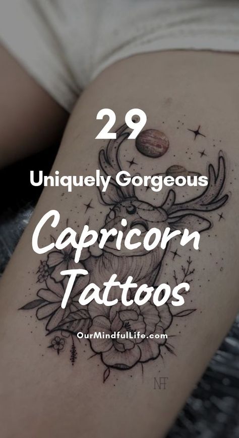 Aesthetics Tattoo, Capricorn Constellation Tattoo, Capricorn Tattoos, Tattoos For Females, Leo Constellation Tattoo, Minimalist Tattoo Meaning, Tattoo Star, Tier Tattoo, Typography Tattoo