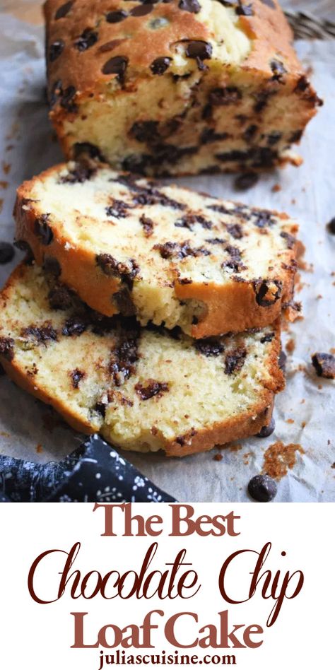 Chocolate Chip Loaf Cake, Chocolate Chip Loaf, Snacking Cake, Bread Loaves, Beautiful Recipes, Sweet Surrender, Chocolate Chip Bread, Pane Dolce, Brunch Bread