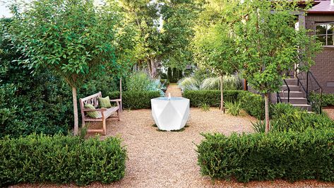 Now It’s a Serene Oasis Fescue Lawn, French Hydrangea, Garden Transformation, Cottage Makeover, Fountain Garden, Style Anglais, Southern Garden, House Landscaping, Garden Makeover