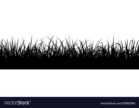 Oak Tree Silhouette, Grass Silhouette, Grass Vector, Snow Vector, Cactus Vector, Black Grass, Cnc Ideas, Border Vector, Grass Background