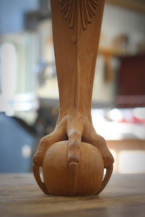 ball and claw | Part of a series of photos taken at Dan Sant… | Flickr Chippendale Furniture, Wood Carving Furniture, Wood Furniture Legs, Classical Furniture, Wooden Bed Design, 3d Cnc, Carved Furniture, Wood Carving Designs, Victorian Furniture