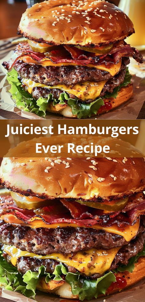 These hamburgers are amazing! My family couldn’t get enough. Will be making them again soon! Making Hamburger Patties, Hamburger Meat Recipes Ground, Grilled Hamburger Recipes, Perfect Burger Recipe, Best Hamburger Patty Recipe, Homemade Hamburger Patties, Burger Patty Recipe, Beef Burgers Patties, How To Cook Hamburgers