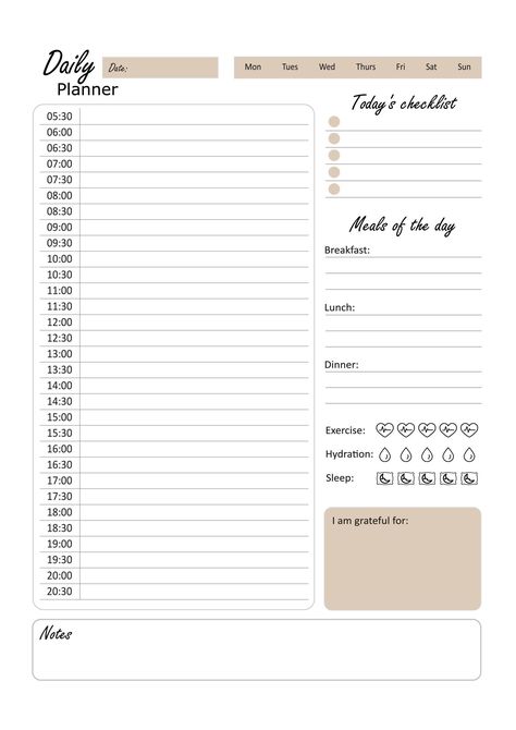 notion template free download 2024 Daily Planner, Aesthetic Daily Planner Template, Daily Planner Aesthetic, Day Planner Ideas, Daily Planner Schedule, Daily Planner Download, Life Tracker, Day Planner Template, Printables Etsy