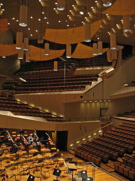 For architecture lovers or fans of a fantastic orchestra, Berlin's Philharmonic hall is a must see. Berlin Philharmonic, Music Institute, Theater Architecture, Berlin Berlin, Music Student, Performing Arts Center, Theatre Design, Music School, World Cities