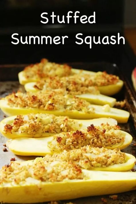 Stuffed Yellow Squash Recipes, Stuffed Yellow Squash, Stuffed Summer Squash, Yellow Squash Recipe, Healthy Squash Recipes, Summer Squash Recipes, Yellow Squash Recipes, Southern Summer, Squash Recipe