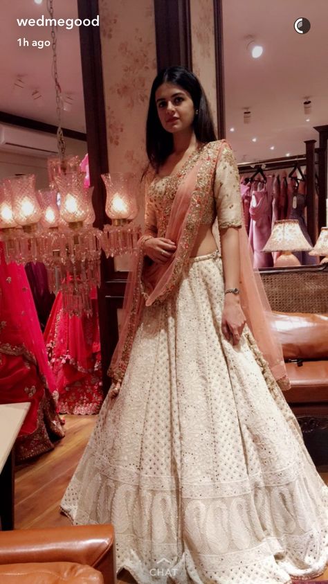 Bridemates Dress Indian, Chinkari Sarees, Chikankari Lehanga Design, Lucknowi Ghagra Choli, Lucknavi Lehenga, Lucknowi Lengha, Lucknowi Lehenga Indian Weddings, Traditional Chikankari Embroidery Lehenga For Festive Occasions, Elegant Chikankari Choli For Reception