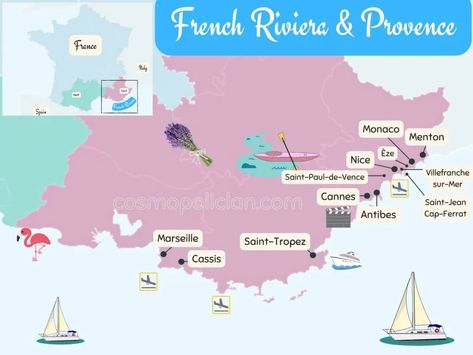 French Riviera Itinerary, Nice France Travel, Road Trip France, Riviera Beach, France Aesthetic, France Travel Guide, Sailing Adventures, The French Riviera, France Map